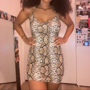 Snake skin mini dress
